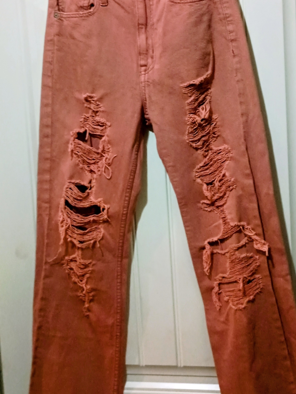 Women’s Distressed Rust/ Coral 90's Baggy High-Rise Jeans 2R